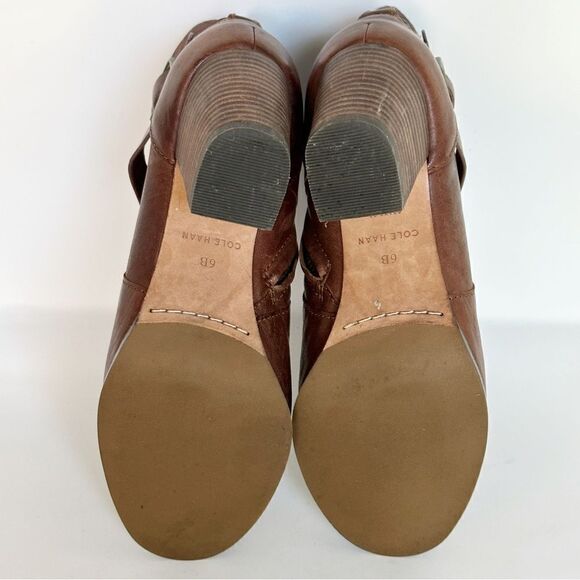 Cole Haan Grand OS Cassidy Leather Ankle Boots Buckle Sequoia Size 6 - Picture 7 of 14